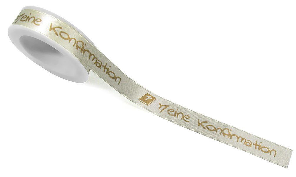 Konfirmationsband "Meine Konfirmation" 15mm breit/25m Rolle