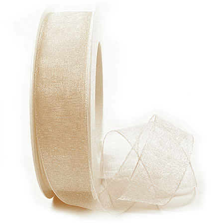 1250025106 Organzaband: 25mm breit / 25m-Rolle.
