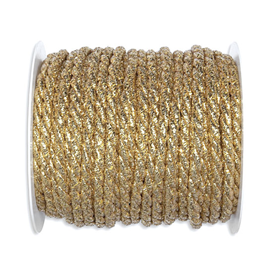lurex_-gold-6mm Lurex-Kordel: 6mm breit / 25m-Rolle, gold
