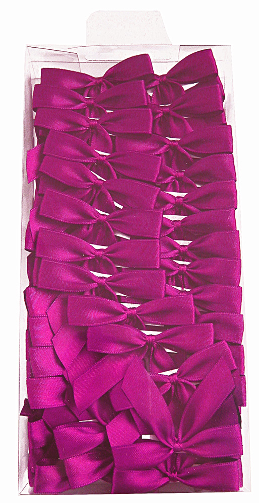 SB-12100-15-121-pink 2-Flügel Fertigschleifen: pink = 100 Stück - mit Selbstklebe-Etikett