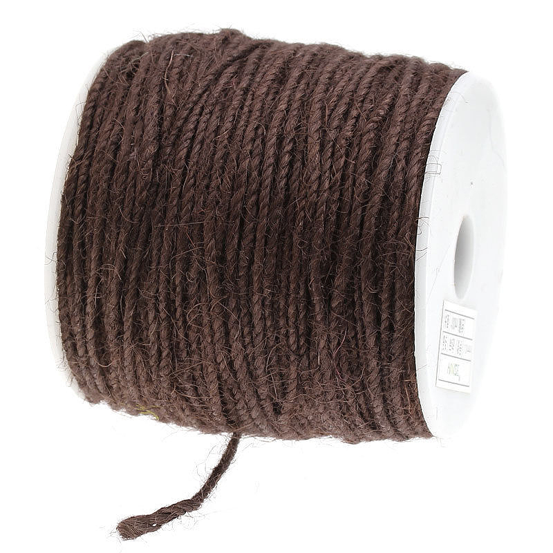 dunkelbraun-2mm Jutekordel, dunkelbraun: 2mm breit / 100m-Rolle.