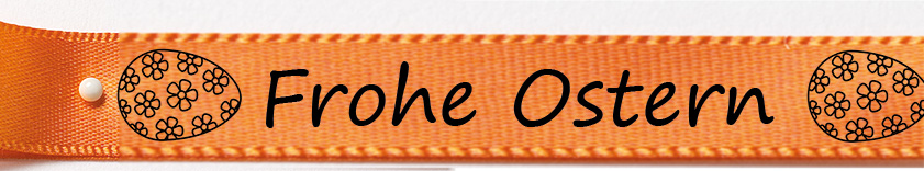 Frohe-Osternorange Frohe Ostern orange: 15mm breit / 25m-Rolle