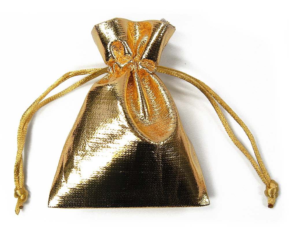 GOLD-Beutel: 7 cm x 10 cm, gold-metallic