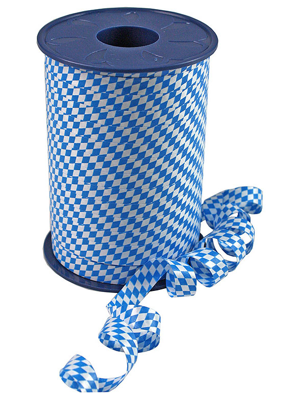 308-9-602-Bavaria Poly-Ringelband BAVARIA: 10mm breit / 250m-Rolle, blau-weiß "bayerische Raute".