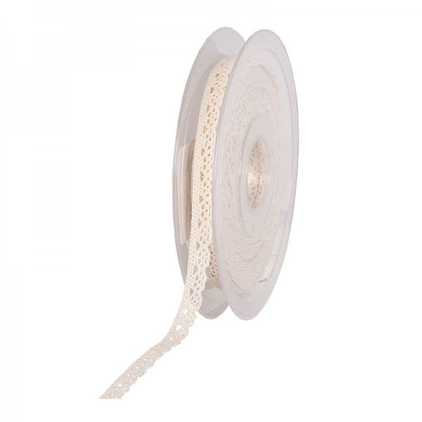 801801302 Häkelspitze-SOFT: 10mm breit / 10m-Rolle, creme