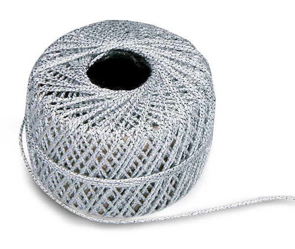 127-631-2 GARN-Kordel: 1,2 mm Ø / 20m-Rolle, silber