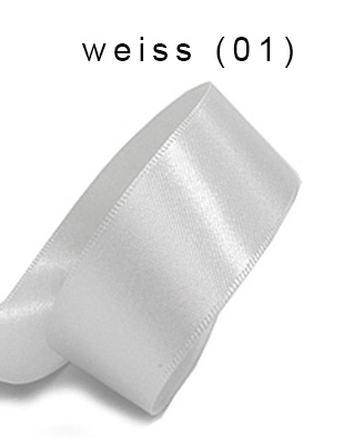 weiss-01-satina Satinband-SATINA  50m-Rollen: weiss (01)