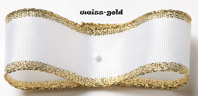 Dekorband CLASSIC - weiss-gold