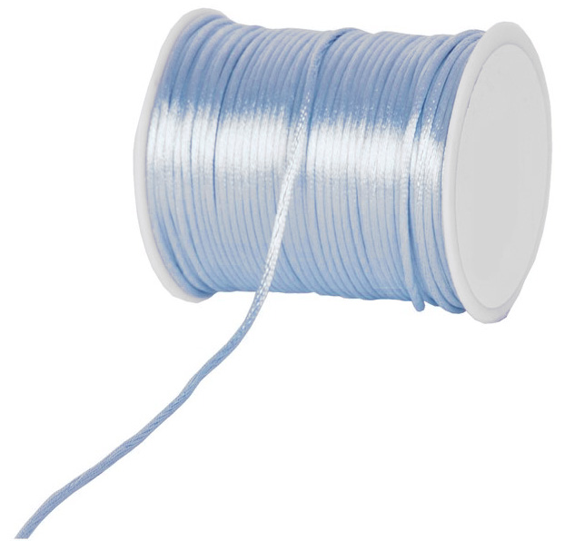 8-SLC04-71-hellblau Satinkordel-Seidenkordel: 3mm Ø breit / 100m-Rolle, hellblau