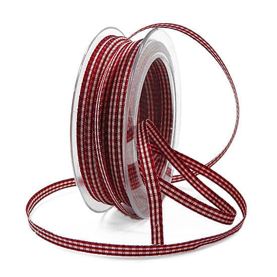 landhauskaro-6mm-weinrotJgf6xszSdGCsn Landhaus-Karoband, weinrot-weiss: 6mm breit / 25m-Rolle