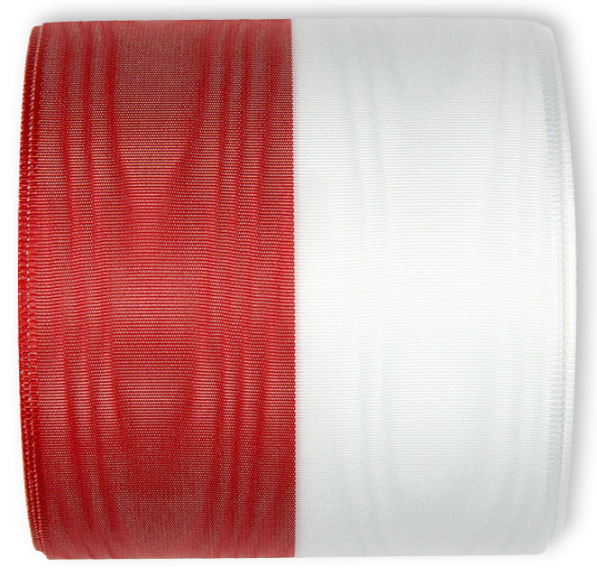 3170-Rot-Weiss-100-71 Nationalband POLEN, rot-weiss, 100 mm breit / 25m-Rolle
