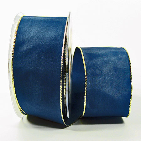 1510550086 Dekoband Basic: 50mm breit / 25m, blau-gold