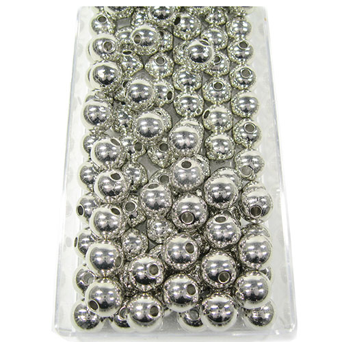 Deko-PERLEN METALLIC silber hochglänzend - nur in dia. 10mm / 115 Stück-Packung lieferbar