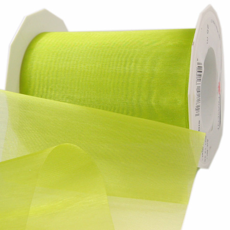 6011225027-2 Organzaband-Sheer: 112mm breit / 25m-Rolle, lindgrün