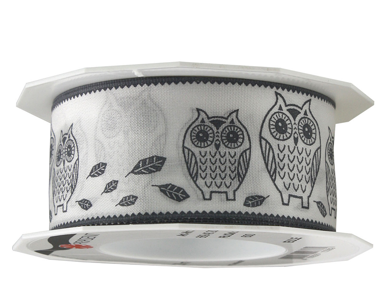 Geschenkband-kluge EULE: 40mm breit / 20m-Rolle, mit Drahtkante