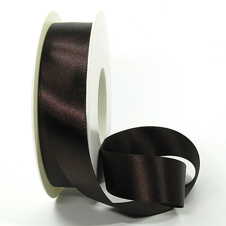 Satinband SINFINITY, dunkelbraun: 25mm breit / 25m-Rolle, mit feiner Webkante.