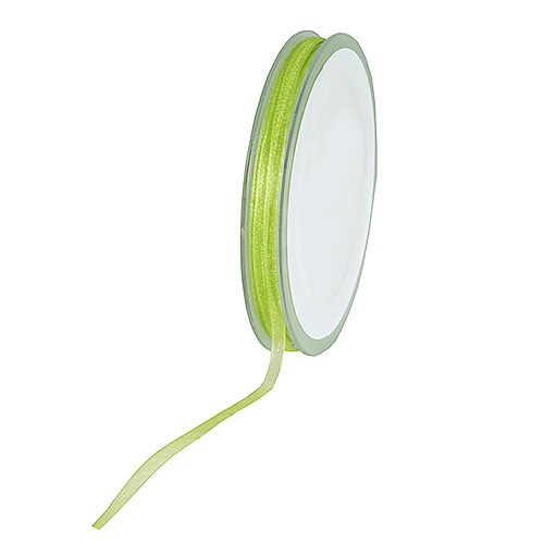 Organzaband: 3mm breit / 50m-Rolle, lindgrün: 8OWE0622