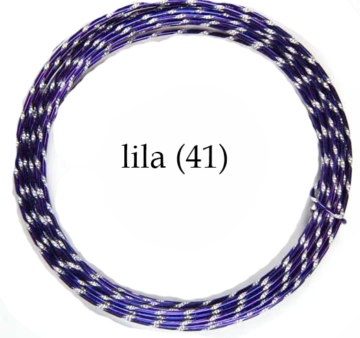 Diamant Aluminiumdraht mit Strasseffekt: lila (41) dia. 2mm / 10m-Beutel